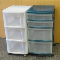 Lot of 2 Plastic Rolling Storage Drawers